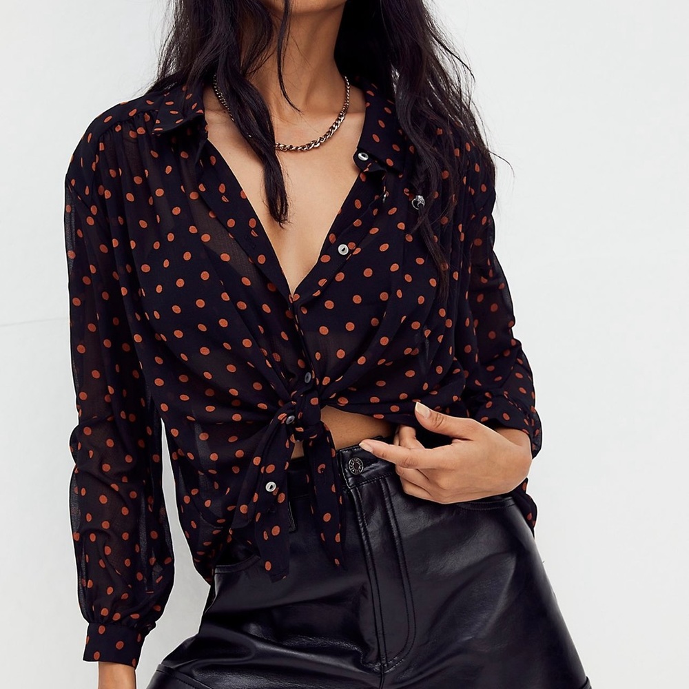COPY - Free People Ciara Printed Button Down, size M, NWT